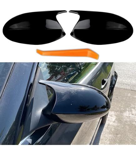 X AUTOHAUX Carbon Fiber Mirror Covers For BMW E90 2005-2008 – Pair Of Exterior Rear View Mirror Caps - View #11