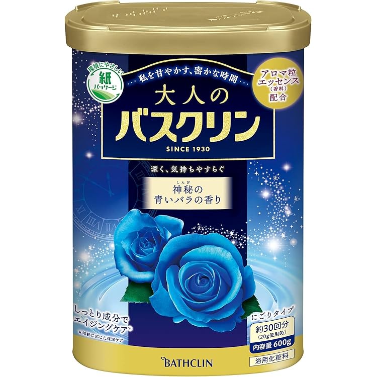 バスクリン 大人のバスクリン　神秘の青いバラ　６００ｇ×12パック Amazon | 大人のバスクリン入浴剤 神秘の青いバラの香り600g(約30回分