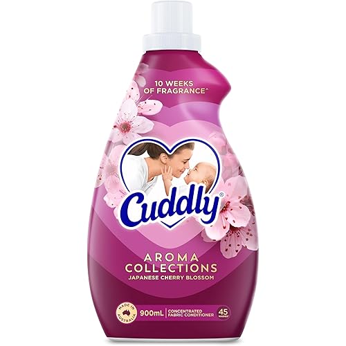 Cuddly Concentrate Liquid Fabric Softener Conditioner, 900mL, 45 Washes, Japanese Cherry Blossom, Long Lasting Fragrance