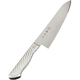 藤寅作 牛刀 180mm 日本製 コバルト合金鋼 両刃 肉切りだけでなく魚や野菜の調理に使えるシェフナイフ 柄は握りやすいトルネード模様 オールステンレス 食洗器使用OK DPコバルト合金鋼割込 FU-888 シルバー