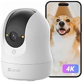 EZVIZ (イージービズ) ドーム型防犯カメラ C6N G1 4K 800万画素 ペットカメラ | 4K UHD画質 / 360°パンチルト/ 2.4G&5GHz/ 夜間撮影/自動追跡/動体検知/スマホ対応/見守りカメラ/ベビーモニター/アプリ通知