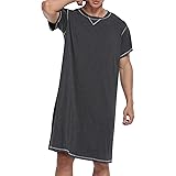 Amazon Wdfword メンズ スリーパー 半袖ヘンリーネック 綿 夏 メンズパジャマ 寝巻き 男女兼用 ワンピースパジャマ ルームウェア 部屋着 寝間着 パジャマ 通販