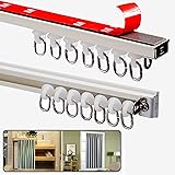 カーテンレール 穴開け不要 アルミ カーテン天井トラック自己接着剤 60~260cm天井付け 正面付け 兼用 ネジくぎ不要 主婦が愛用花粉梅雨対策 取付簡単！ (Color : Wall Mounted, Size : 0.9M(3.0FT))