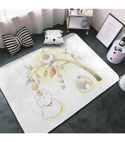 Amazon | 夏目友人帳 ニャンコ先生 猫 アニメ カーペット ラグ