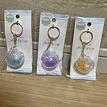 シェル　貝殻　ウーパールーパー&しろねこ　シャカシャカキーホルダー シェル 貝殻 ウーパールーパー&しろねこ シャカシャカ