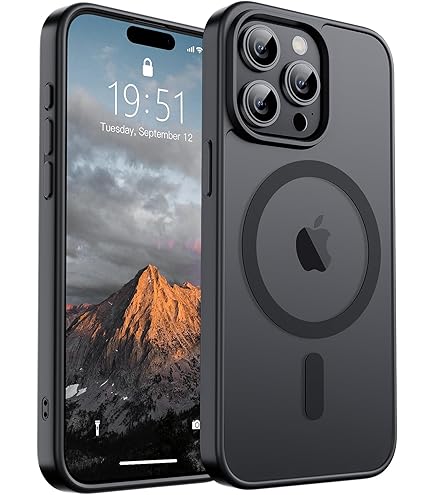 Waldeng iPhone 15 Pro Max Case with Magsafe, Metallic Bumper, and