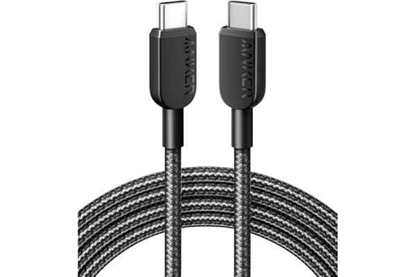 Anker 310 高耐久ナイロン USB-C & USB-Cケーブル 60W USB PD対応 iPhone 16 / 15 MacBook Pro iPad Pro iPad Air 4 Galaxy S24 Pixel LG 他対応 (1.8m ブラック)