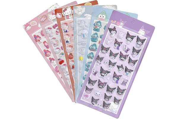 【6枚セット】Mosasa 3dシール 立体シール ぷくぷく ごほうび キラキラ 3D 可愛い 女の子 手芸用品 携帯電話飾り用手帳用 日記帳用 DIY用 貼り付け可能