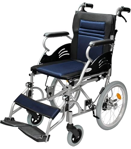 Amazon | 日進医療器 アルミ製 介助用車いす 背折れ 介助ブレーキ付き
