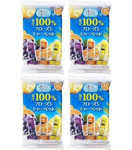 Amazon.co.jp: リボン 9本 果汁100%フローズンシャーベット 9本×12袋