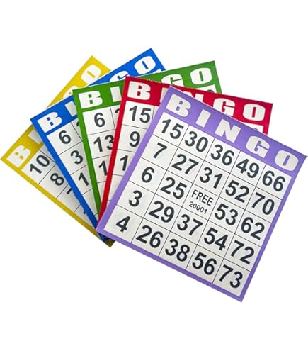 Amazon.co.jp: Yuanhe ビンゴゲームカード 3枚 100枚 ミックスカラー