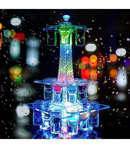 Amazon｜テキーラ観覧車 シャンパンタワー LED ボール型七色 テキーラ