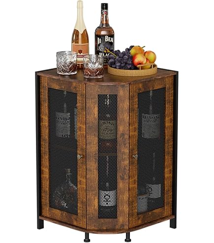 Amazon.co.jp: 酒棚、ウイスキー棚、多機能コーナーワインキャビネット