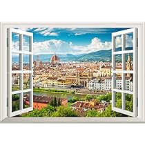 Amazon.co.jp: 絵画風 壁紙ポスター （はがせるシール式） -窓の