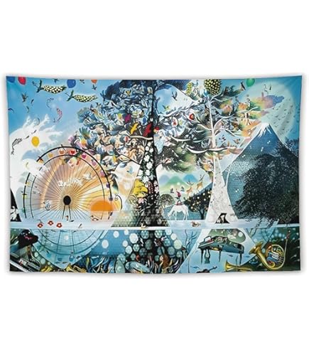 Amazon.co.jp: 藤城清治 夕日のブランコ タペストリー 毛布 インテリア