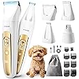 oneisall Dog Trimmer, Cat Clipper, Pet Clipper, 4-in-1 Pet Trimmer Set, Detail Clippers, Nail File, Foot File, Paw Paw, Face Circumference, Butt Circumference, Full Body Trimming, For Small to Medium