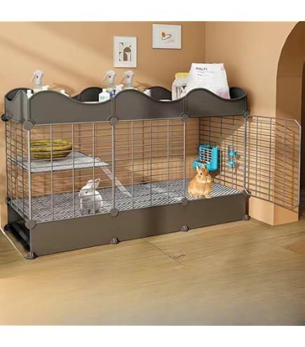 Amazon | MumuElf ウサギケージ 家庭用 トイレトレー付き クリア