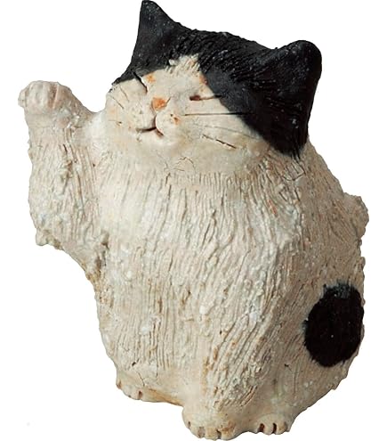 Amazon.co.jp: 丸伊製陶 信楽焼 へちもん 猫 置物 陶器 小 約10cm 猫の