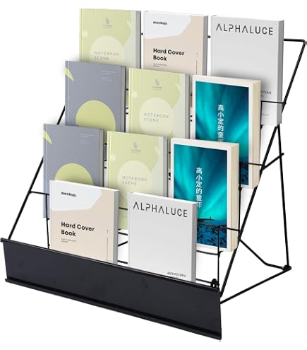 Kenpiko Floor-Standing Magazine Rack, 4-Layer Brochure Display