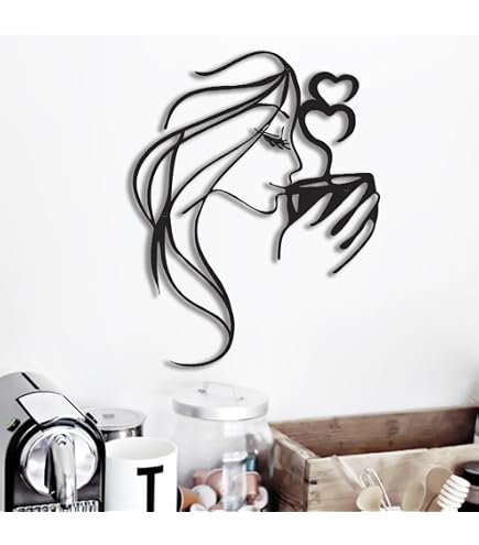 Cindeer 6 Pcs Abstract Woman Wall Art - Single Line Metal Drawing, Minimalist Decor For Home, Bedroom, Bathroom