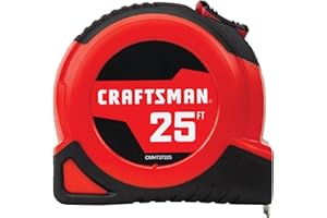 CRAFTSMAN 25-Ft Tape Measure with Fraction Markings, Retractable, Self-Locking Blade (CMHT37225)