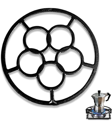 18.2cm Cast Iron Gas Ring Reducer & Trivet - Heat Resistant, Anti-Slip For Woks, Moka Pots, Stove Tops