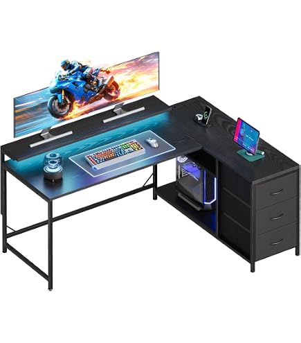 Amazon | L字デスク 幅120+70cm 奥行50cm 高さ75cm モニターアーム対応