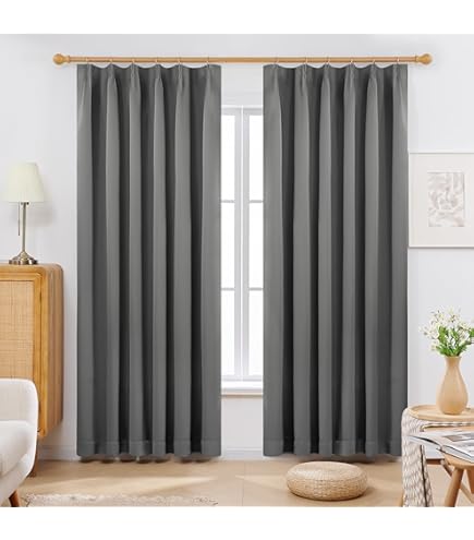 Amazon｜Deconovo 遮光カーテン ドレープカーテン 無地 幅180cm丈178cm