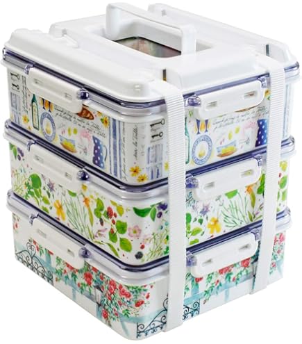 Amazon｜J-kitchens 行楽弁当箱 （ 弁当箱 ） 日本製 3段 8寸 宝徳