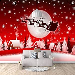 Amazon Co Jp クリスマス3d壁紙ポスター サンタクロース カスタム大規模な壁紙の壁紙3dテレビの背景リビングルームの写真の壁紙3dルームの 壁紙 1x100cm 47x39inch ホーム キッチン