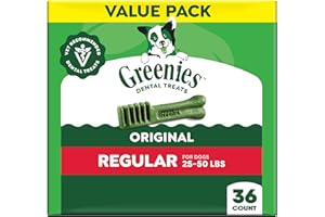 GREENIES Canine Dental Dog Treats Original Regular 36 Chews Value Pack 1.02Kg