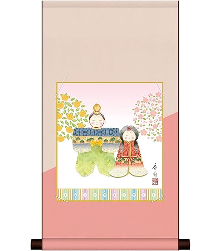 Amazon.co.jp: 塚下静庵『立雛』日本画 桃の節句 お雛様 ひな人形