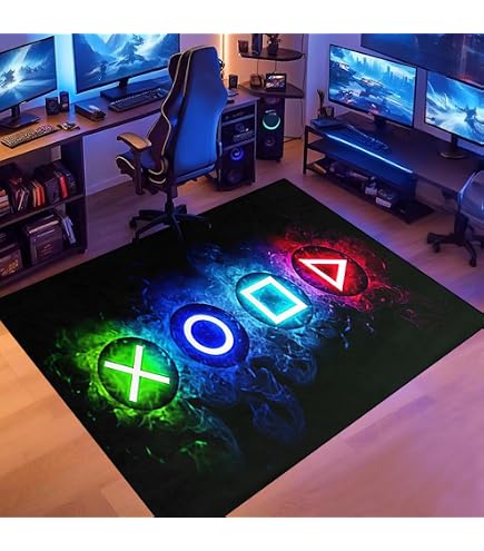 Amazon | PlayStation Square Rug - Playstation Controller Icons