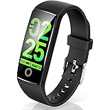 スマートウォッチ 2021年最新版 活動量計 カラースクリーン スマートブレスレット 防水 最新版 着信 LINE 通知 歩数計 睡眠検測 iphone & Android 日本語対応 (ブラック)