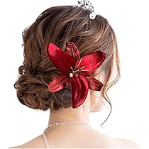 じゅページNo.1864 盛り髪豪華カサブランカ&ローズ髪飾りセット じゅページNo.1864 盛り髪豪華カサブランカ&ローズ髪飾りセット