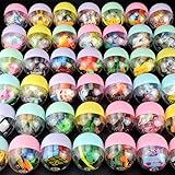 Homilius 55㎜カプセル おもちゃ付き 4色アソート 透明 ガシャポン 50-100個セット ガチャガチャ 子供 男女兼用 祭り景品 イベントに最適 (4色アソート,50個)