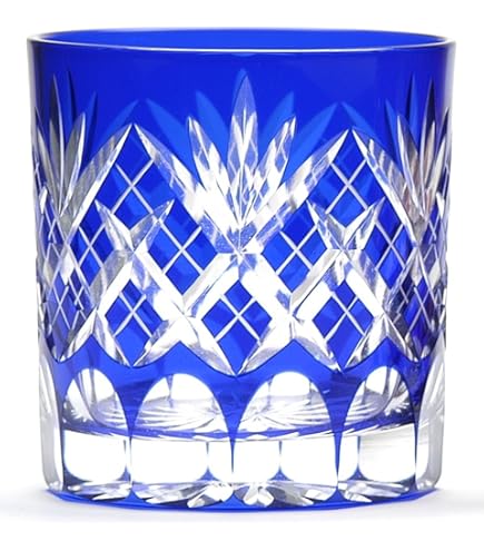 Amazon｜カガミクリスタル(Kagami) ロックグラス 藤 紫 320cc 江戸切子