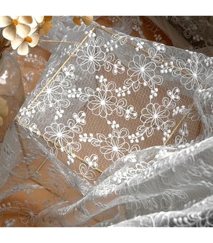 Amazon | IRIZ 149＊90cm 3Dフラワー花柄刺繍生地 レースファブリック