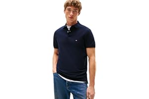 Tommy Hilfiger Men's Short Sleeve Polo Shirts in Regular Fit with Stretch and Organic Pique Cotton