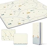 プレイマット-Artake 赤ちゃん プレイマット 収納しやすい 厚手 折りたたみ 防水 防音マット ベビー お昼寝マット (小屋+雪, 150×180×1cm)