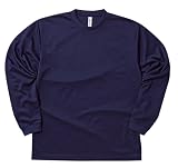 [グリマー] Tシャツ UVカット・吸汗速乾 ドライメッシュ長袖Tシャツ4.4oz [メンズ] ネイビー LL