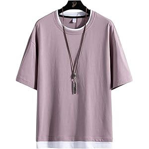 ONESMTM tシャツ メンズ 半袖 無地 重ね着風 大きいサイズ ゆったり 五分袖 メンズ 夏服 夏季新品
