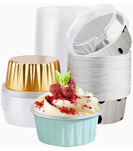 Amazon｜Vaorwne 100個 使い捨てアルミ箔 ベーカップクリーム