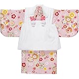 [京のみやび]女の子ベビー着物 ボア被布セット ポリエステル 1才（80cm-90cm） 中国製