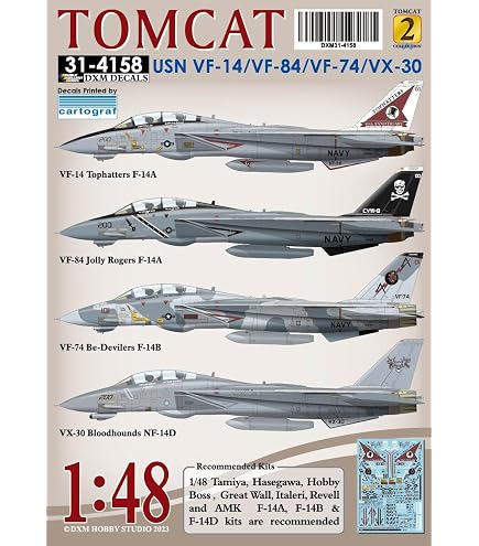 Amazon | DXMデカール 21-4157 1/48 アメリカ海軍 F-14A/B VF-84/101