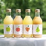 山下屋荘介 果汁100% フルーツジュース 4種 詰め合わせ (200ml×8本 / 信州産/常温/ふじ 桃 洋なし 王林りんご) 果物 ジュース (ギフト/贈り物) 詰め合わせ 飲み比べセット 国産 ジュースギフト