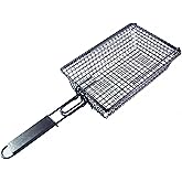 焼き網 折りたたみ式BBQネット バーベキューネット 合わせ焼き 炭焼き 魚焼き 魚焼器 炭火もも焼き器 炭焼きキャンプ ポータブル キャンプバーベキューラック 肉、ステーキ、野菜、ローストチキン、魚、グリルアクセサリー用 折りたたみハンドルグリルバ