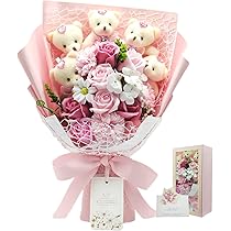 Amazon｜MEJARDIN ソープフラワー 花束 可愛いくま バラ 造花