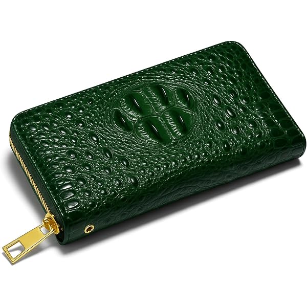 Amazon | 特価!!!!クロコダイル ワニ革 本革 ラウンドファスナー長財布 