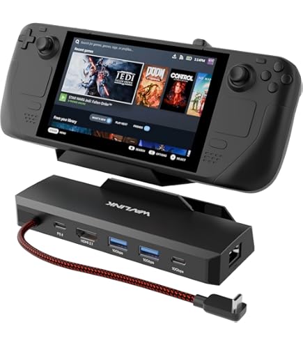 7-in-1 Steam Deck Dock with Dual 4K@60Hz HDMI DisplayPort – 100W
